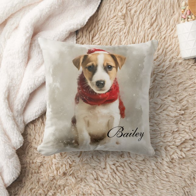 Almofada Dog Name Throw Pillow – Personalized Dog Artwork (Cobertor)