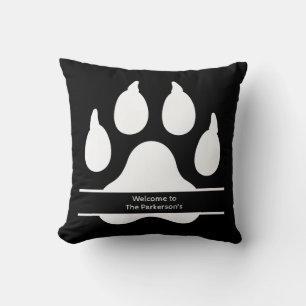 Almofada Dog Paw Guest Welcome Rental BnB Beach Lake House