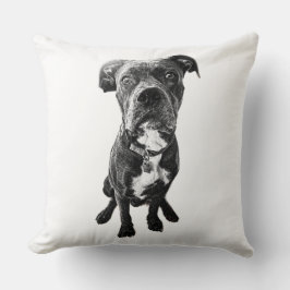Almofada Dog Portrait Pillow – Sitting Dog in Black Ink