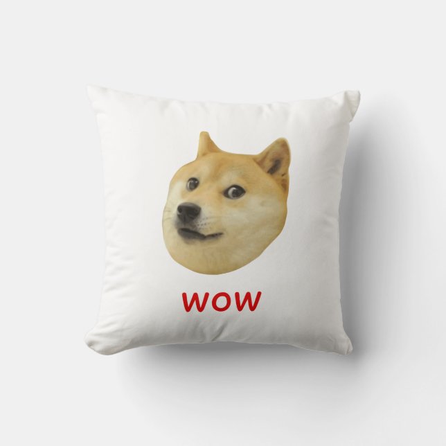 Almofada Doge muito wow muito cão tal Shiba Shibe Inu (Frente)