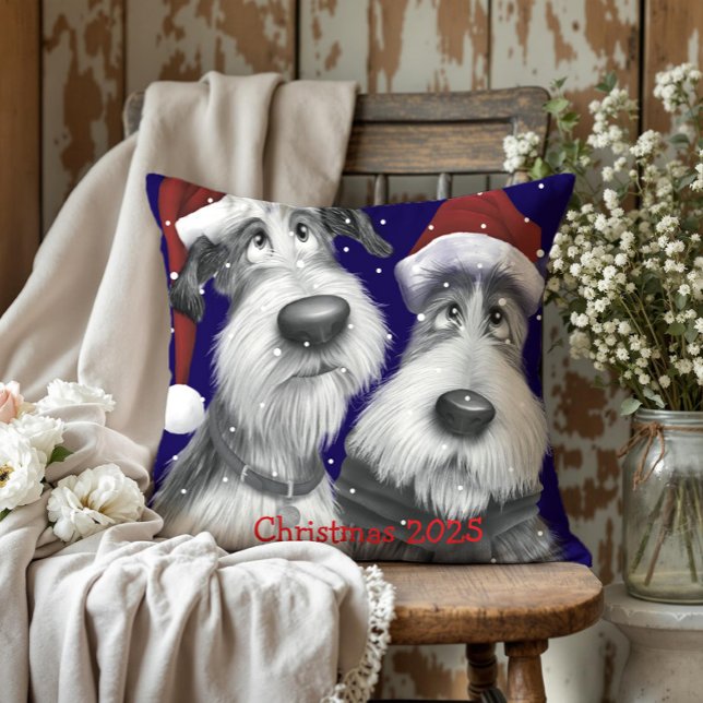 Almofada Dois Cães Natal 2025 (Criador carregado)