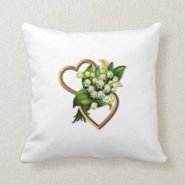 Almofada Dois corações com os lírios do vale