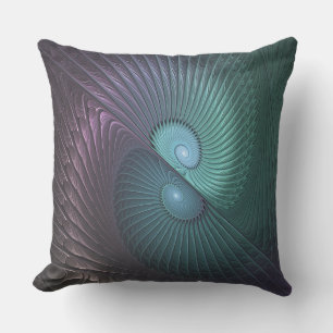 Almofada Dois Espirais Coloridos Arte Fractal Moderna Abstr