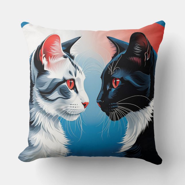 Almofada Dois gatos frente a frente (Frente)