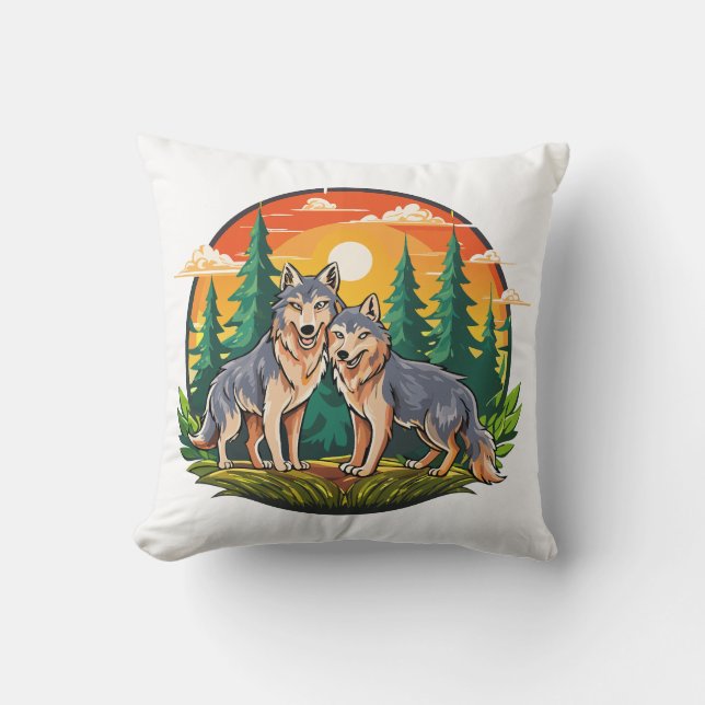 Almofada Dois lobos (Frente)