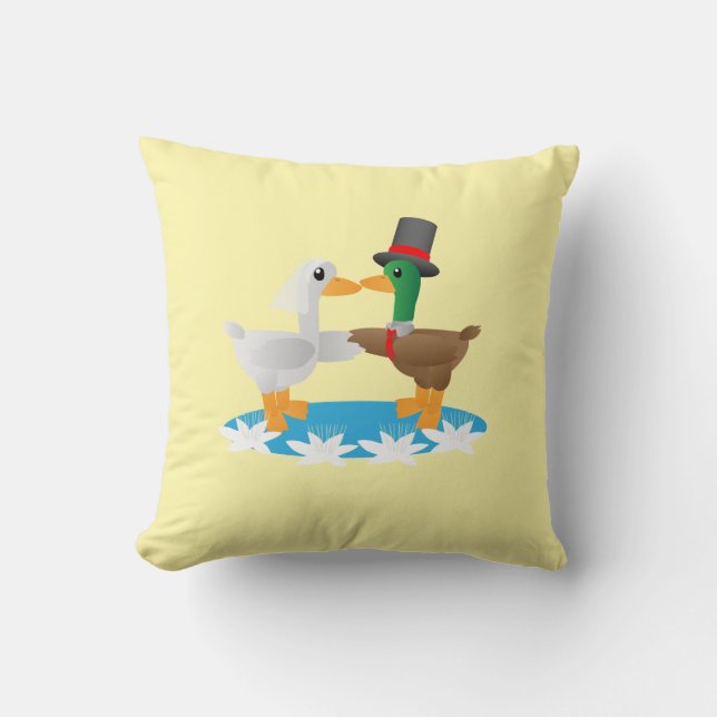 Almofada Dois Patos, Uma Lagoa, Para Sempre (Frente)