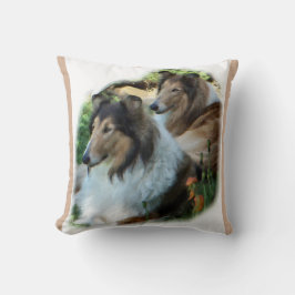 Almofada Dois Presentes De Arte De Collies Sable Rough