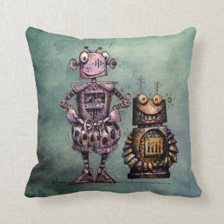 Almofada Dois robôs do Steampunk do miúdo engraçado!