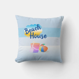 Almofada Dois Temas, Blue & Pink Beach House Cushion