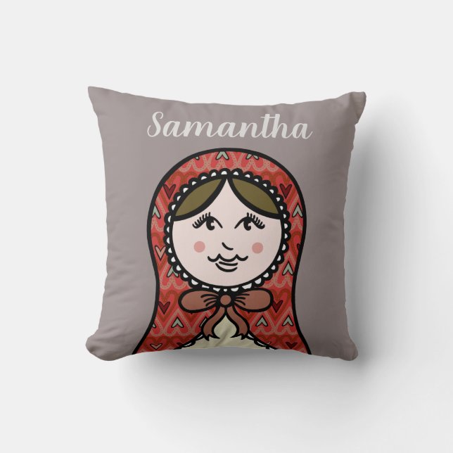 Almofada Doll Matryoshka Throw Cushion Personalizado (Frente)