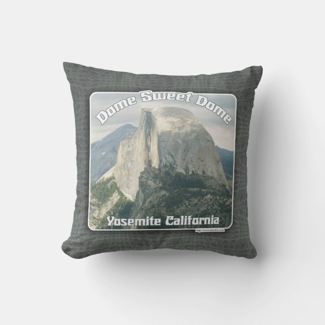 Almofada Dome Sweet Half Dome Yosemite Slogan (Frente)