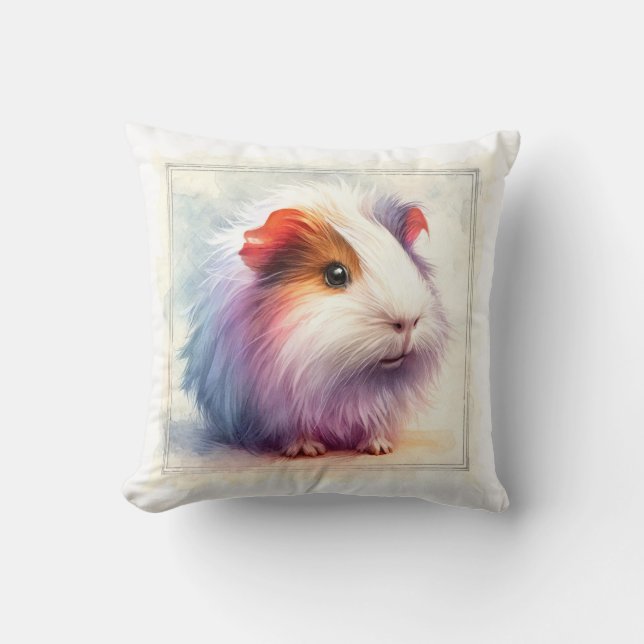 Almofada Domestic Guinea Pig AREF401 - Watercolor (Frente)