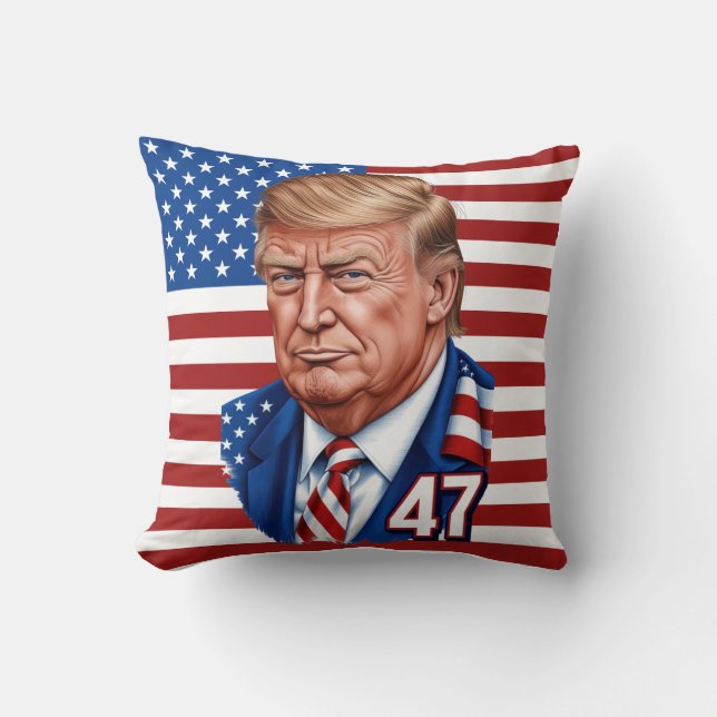 Almofada Donald Trump 2024 Presidencial 47 vencedor - EUA (Frente)