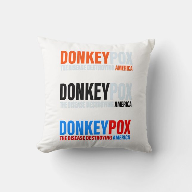 Almofada Donkey Pox a doença que destrói o America Stickers (Frente)