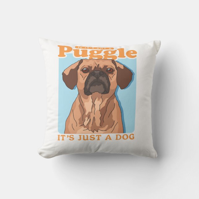 Almofada Dono de Puggle É Um Puggle Cópia (Frente)