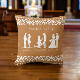 Almofada Dons de casamento talavera personalizados ajoelhad