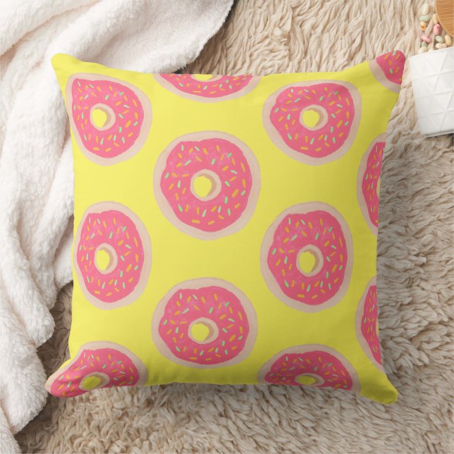 Almofada Donuts com Purpurina Rosa na Moda Padrão Festa Div (Cobertor)