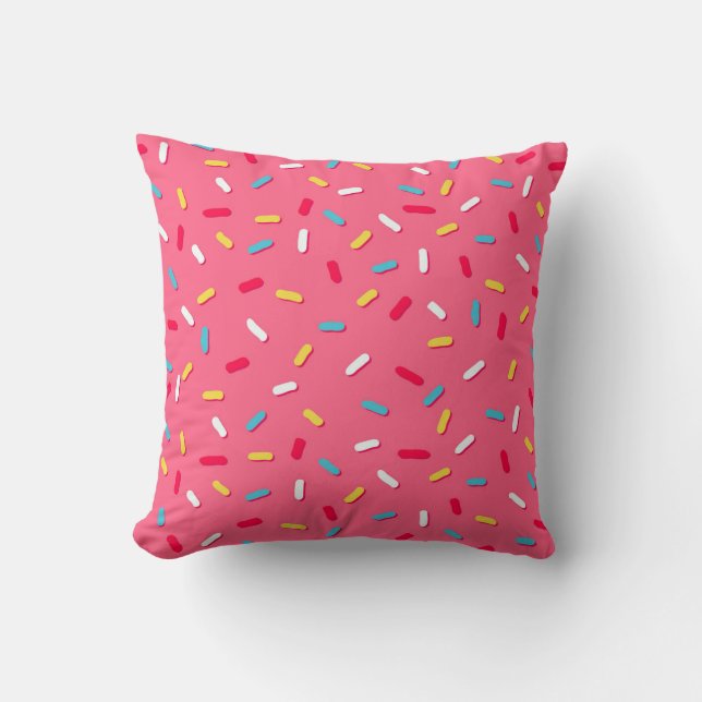 Almofada Donut's glaze seamless pattern, pink background, t (Frente)