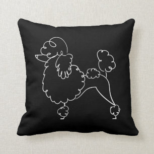 Almofada Doodle branco preto da caniche