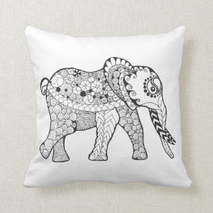 Almofada Doodle do elefante