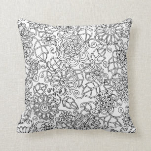 Almofada Doodle floral étnico