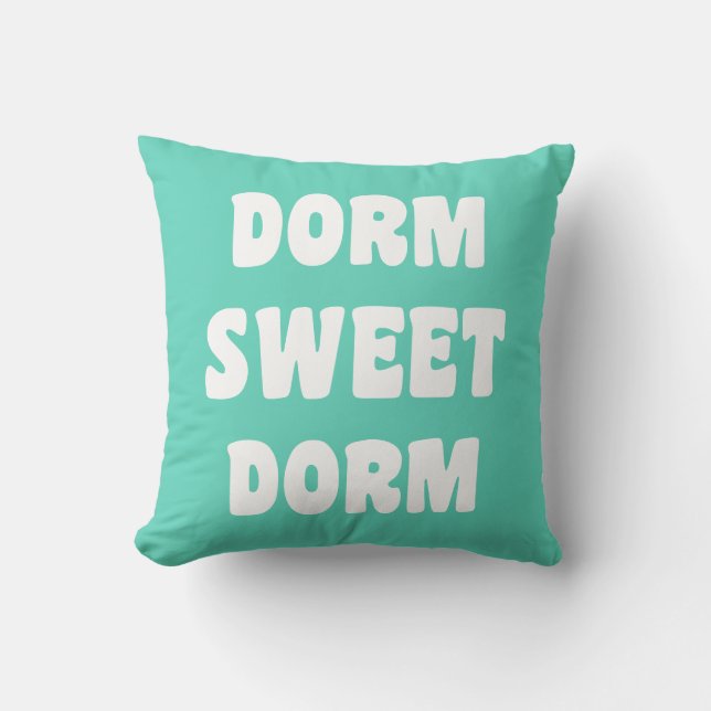 Almofada Dorm Sweet Dorm - Letra Retroativa em Mint Green  (Frente)