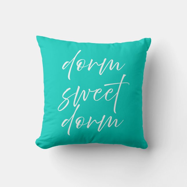 Almofada Dorm Sweet Dorm Throw Pillow | Preppy Dorm Room (Frente)