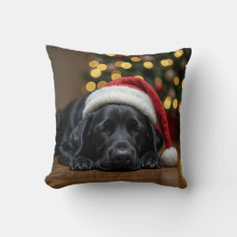 Almofada Dormindo no Natal Black Labrador Retriever