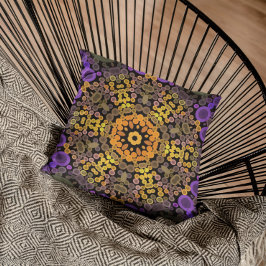 Almofada Dot Mandala Flor Amarelo e Puro