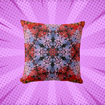 Dot Mandala Flor Azul Vermelho e Rosa