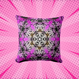 Almofada Dot Mandala Flor Rosa e Branco
