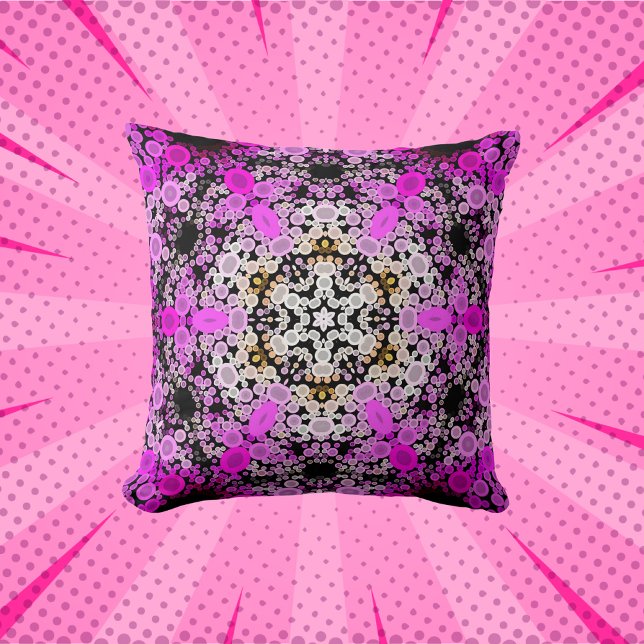 Almofada Dot Mandala Flor Rosa e Branco (Criador carregado)