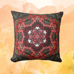 Almofada Dot Mandala Red Green e White
