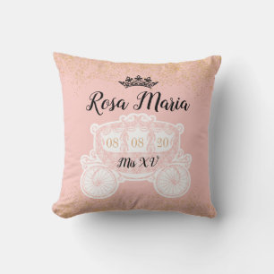 Almofada Dourada chuva brilhante BlushTravesseiro cor-de-ro
