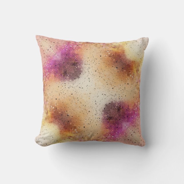 Almofada Dourada Cor da Água do Céu Rosa (Frente)