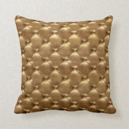 Almofada Dourada De Couro Opulento De Glam Bronze De Luxo