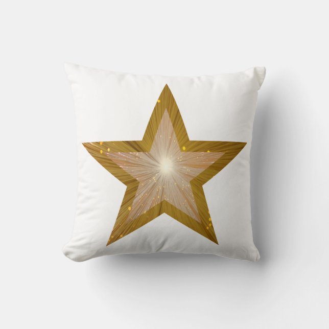 Almofada Dourada Estrela grande e travesseiro decorativo pe (Frente)