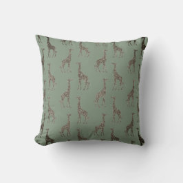 Almofada Dourada Girafa em Sage Green