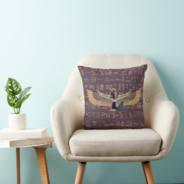 Almofada Dourada Lavanda Egípcia Princesa Hieroglifos