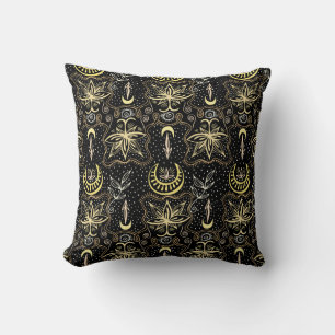 Almofada Dourada Lotus: Elegância Vintage Crescente.