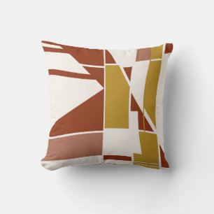 Almofada Dourada Rust Beige Mauve em Abstrato Geométrico Br