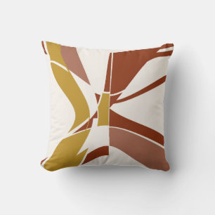 Almofada Dourada Rust Beige Mauve White Modern Art Abstrato