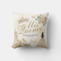 Dourada Sparkle Floral Princesa Quinceañera Aniver