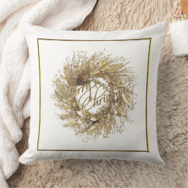 Almofada Dourada Wreath Feliz Travesseiro decorativo de Nat
