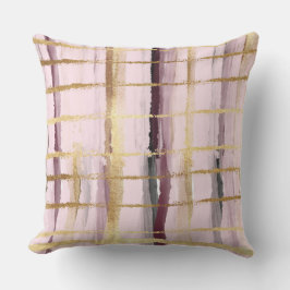 Almofada Douradas faixas cor-de-rosa pretas