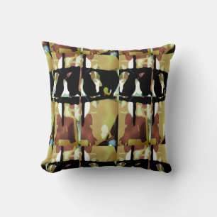 Almofada Dourado Black Brown Tropical Large Azulejo Art