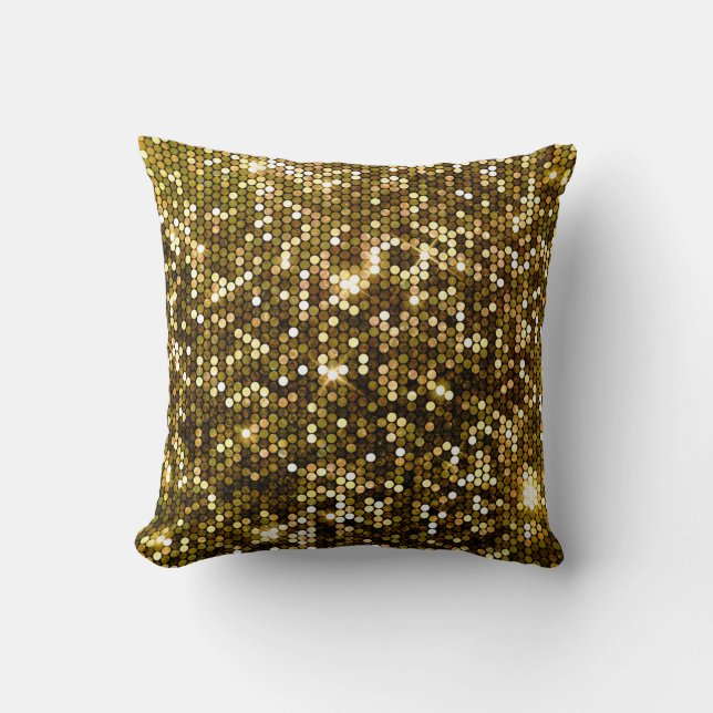 Almofada Dourado brilho: fundo brilhante. (Frente)