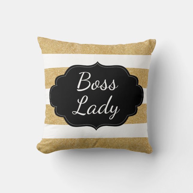 Almofada Dourado brilho | Stripes (Frente)