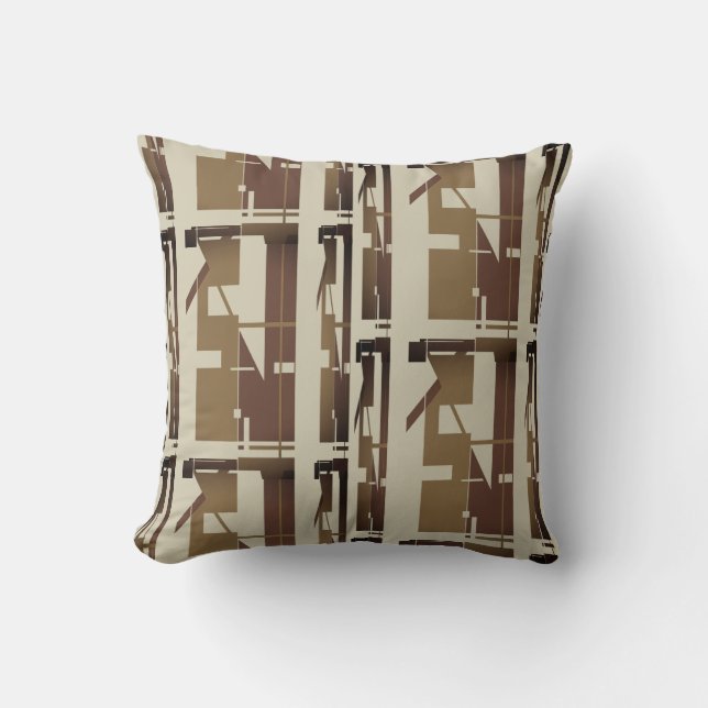 Almofada Dourado Brown Taupe Sudoeste parece Mosaico Irregu (Frente)