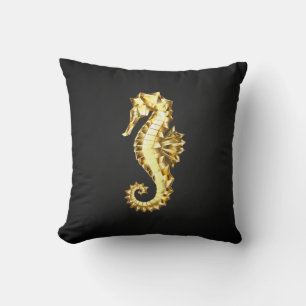 Almofada Dourado Cavalo de Mar Poligonal